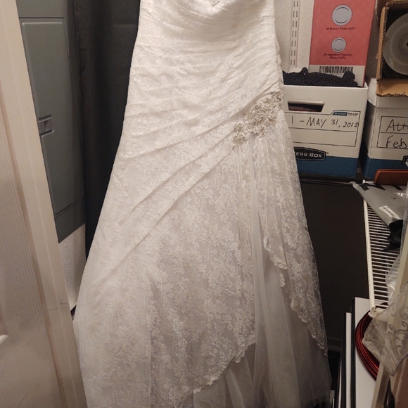 David's Bridal White Wedding Dress - Picture 3 of 3